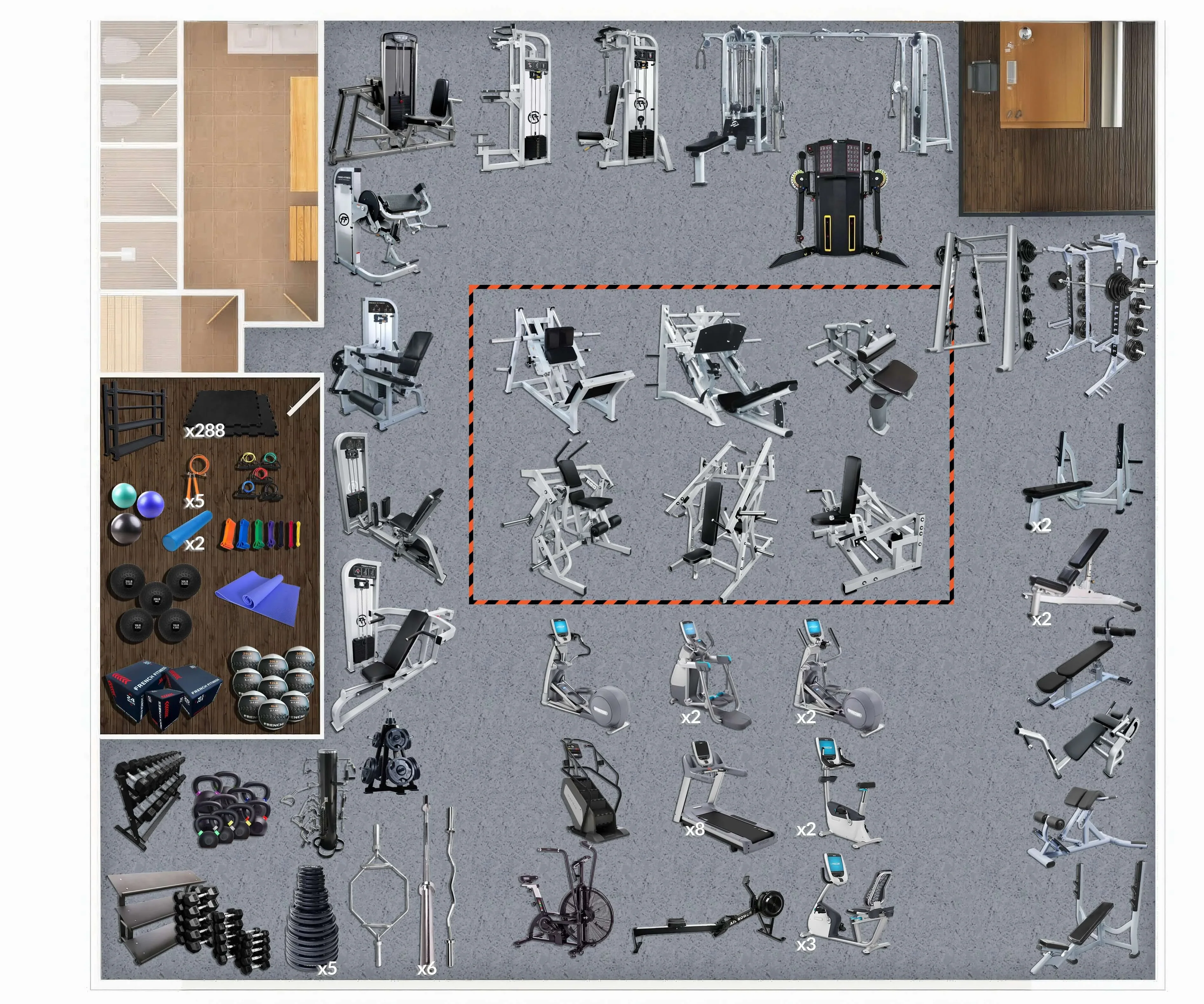 3,000 Sq Ft Gym