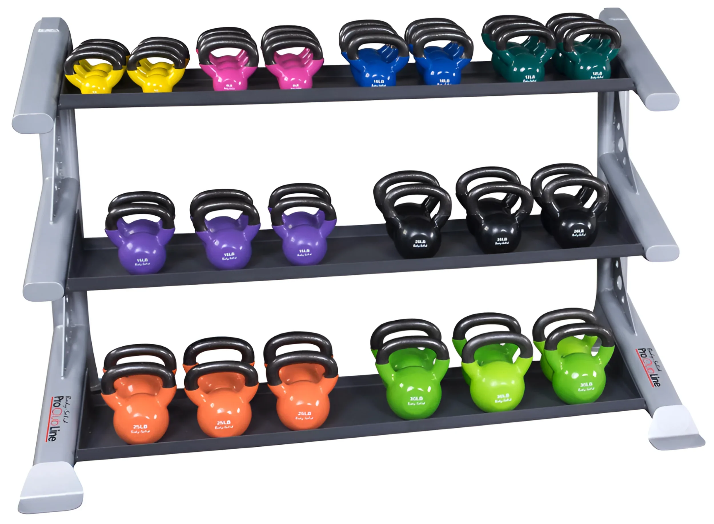 Body Solid SDKR1000KB 3 Tier PCL Kettlebell Rack (New) - Image 4