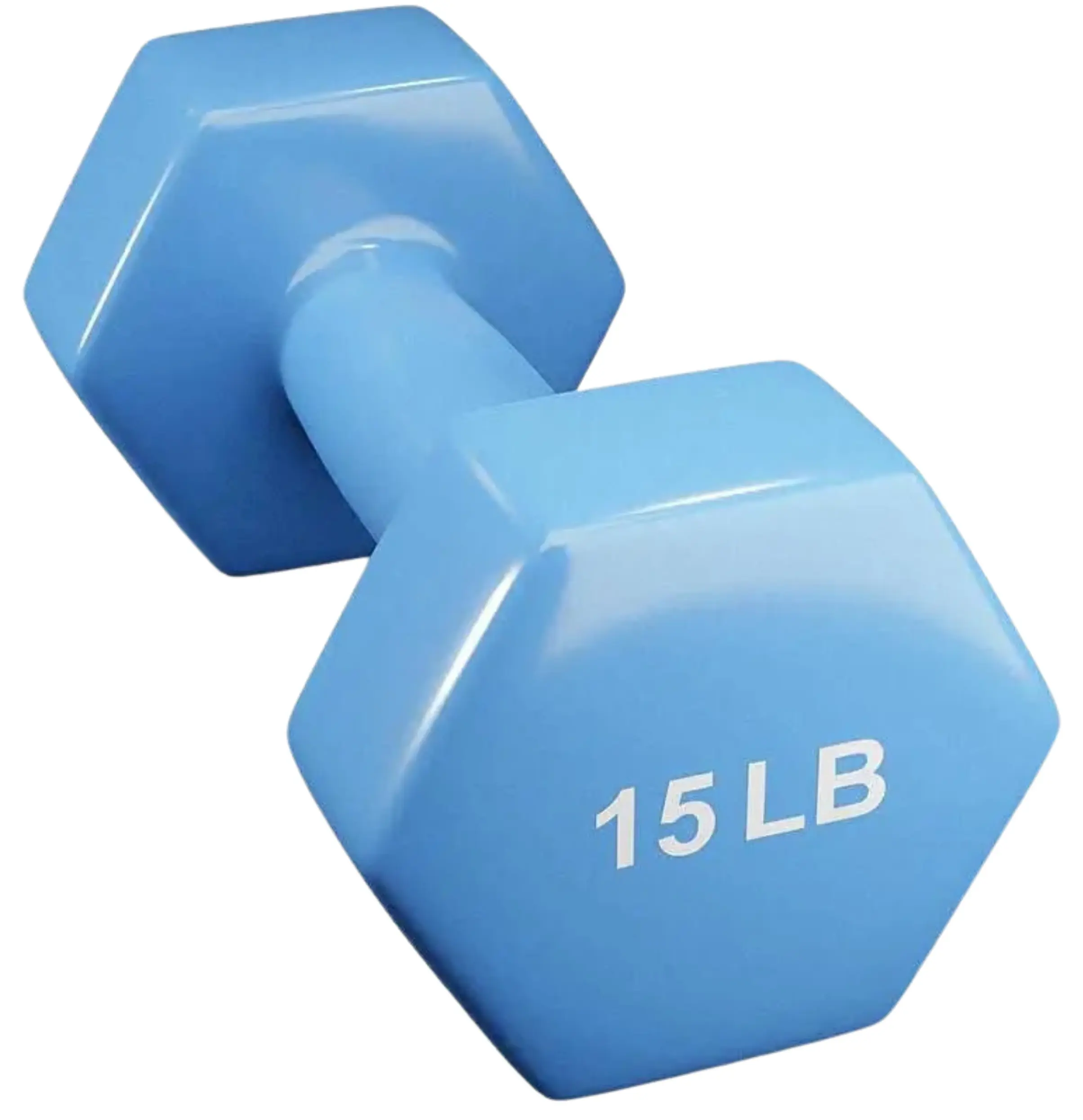 French Fitness Colorful Hex Vinyl Dumbbell Set of 1 to 15 lbs (New) - Image 15