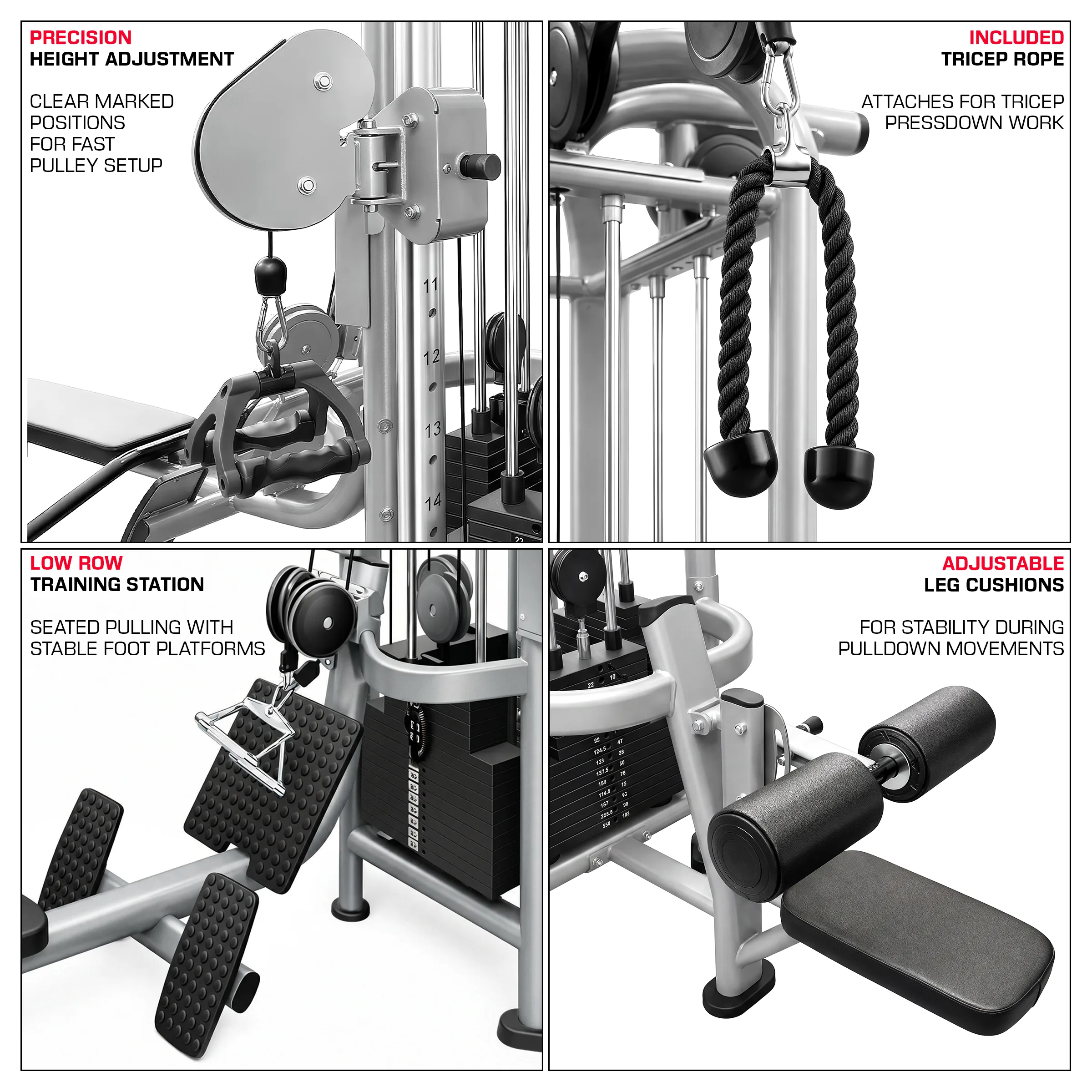 French Fitness FFS Silver 4 Stack Multi Jungle Gym (New) - Image 3