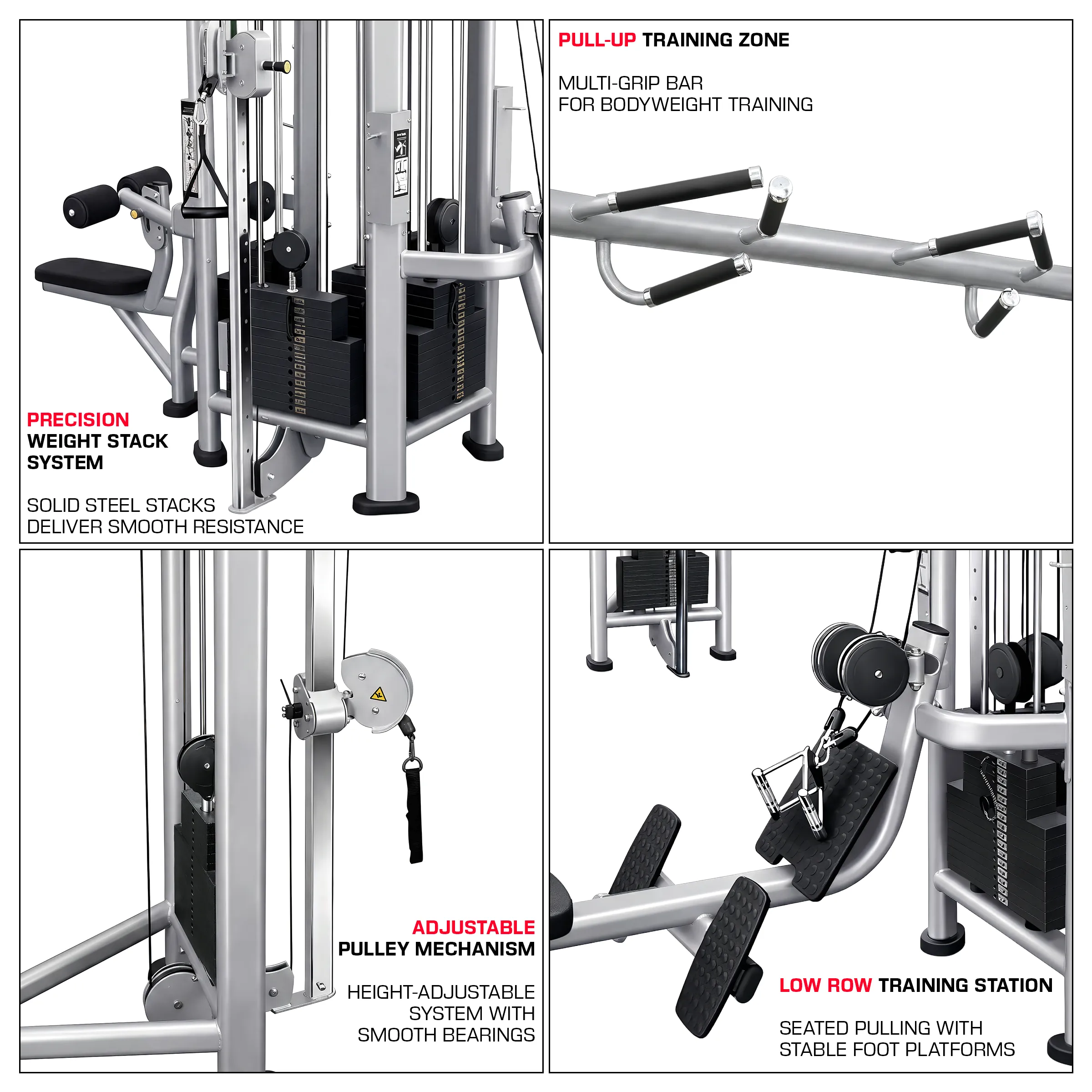French Fitness FFS Silver 5 Stack Multi Jungle Gym (New) - Image 3