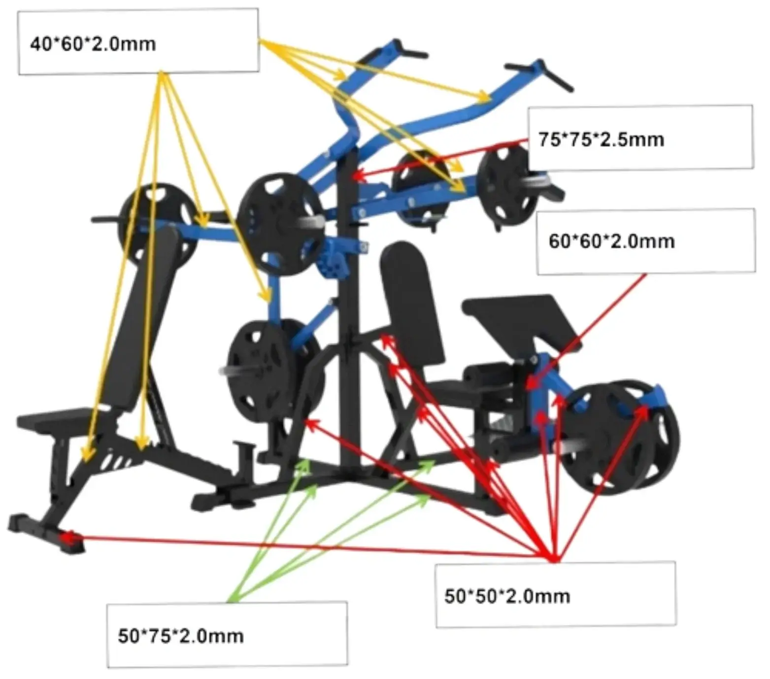 French Fitness FL70 Freeweight Leverage Gym System (New) - Image 3