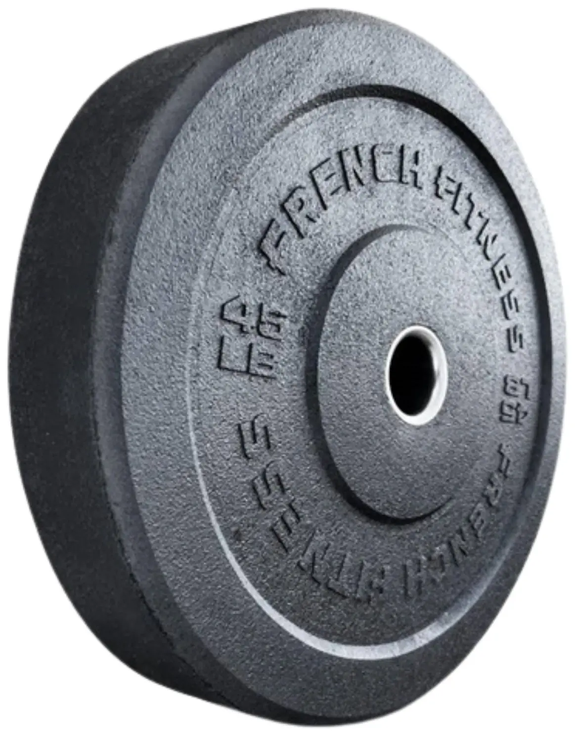 French Fitness Olympic Bumper Plate Set w/7 ft Olympic Bar 415 lbs - Crumb Rubber (New) - Image 7
