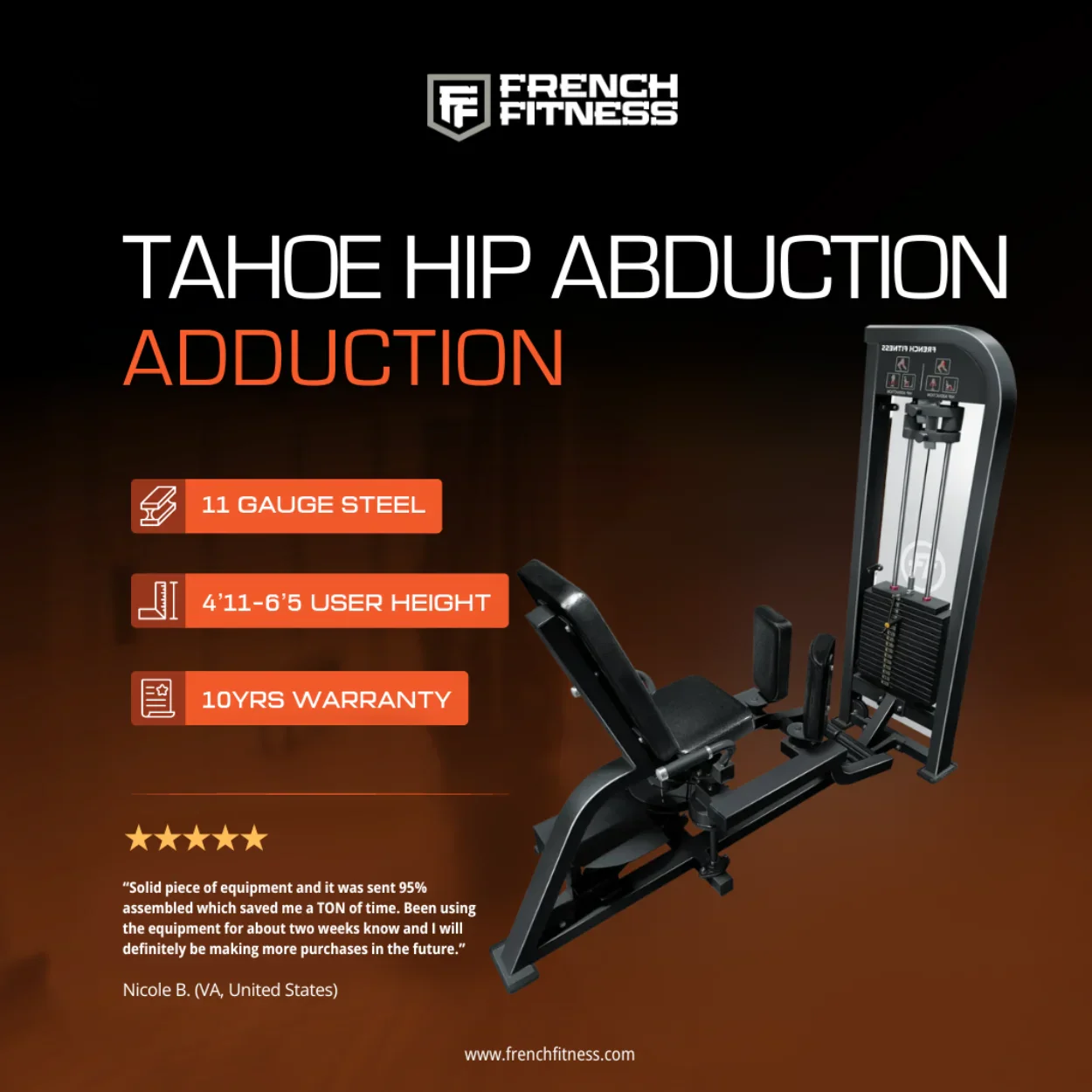 French Fitness Tahoe Hip Abduction / Adduction (New) - Image 4