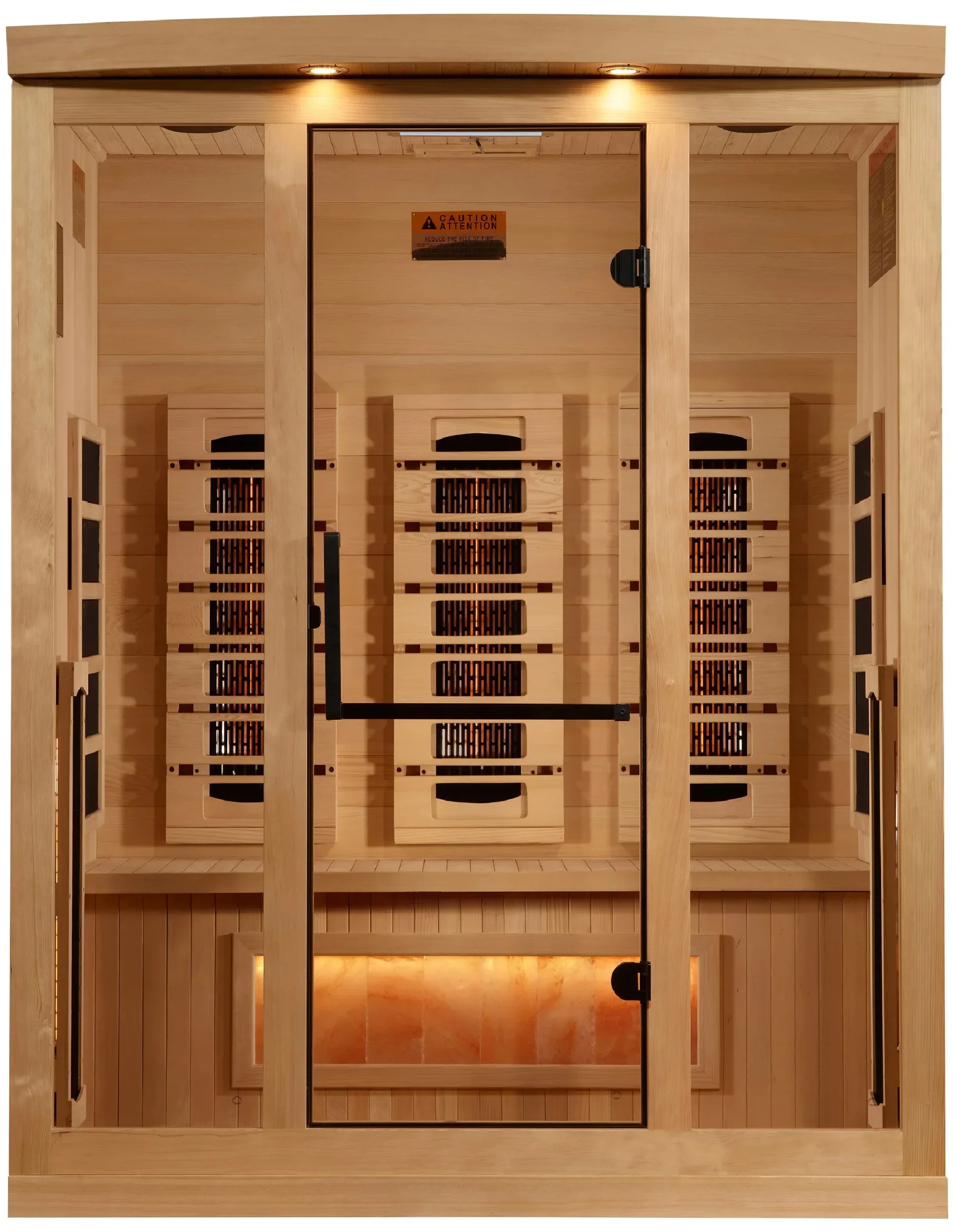 GoldenDesigns GDI-8030-03 3-Person Full Spectrum PureTech Near Zero EMF FAR Infrared Sauna with Himalayan Salt Bar (New) - Image 2