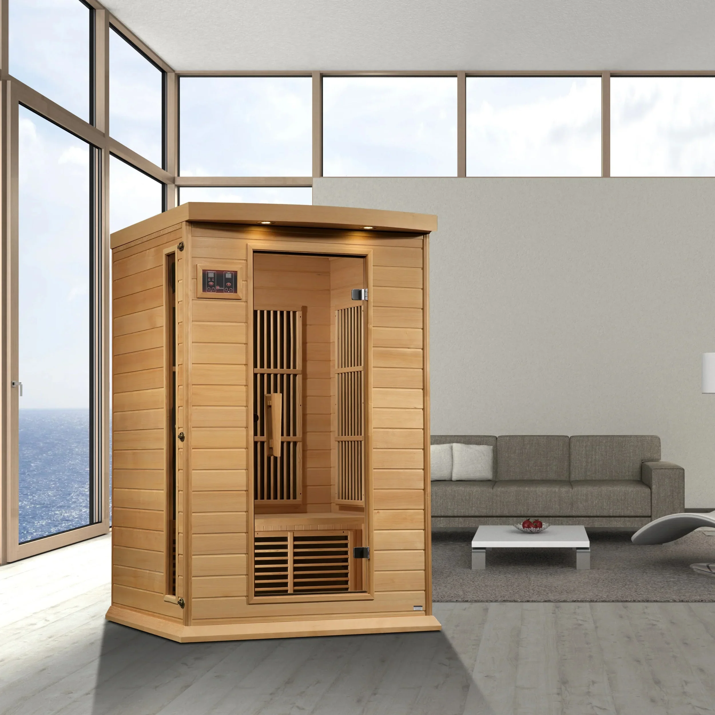 GoldenDesigns MX-K206-01-ZF Hemlock Maxxus 2 Person Near Zero EMF FAR Infrared Sauna (New) - Image 5