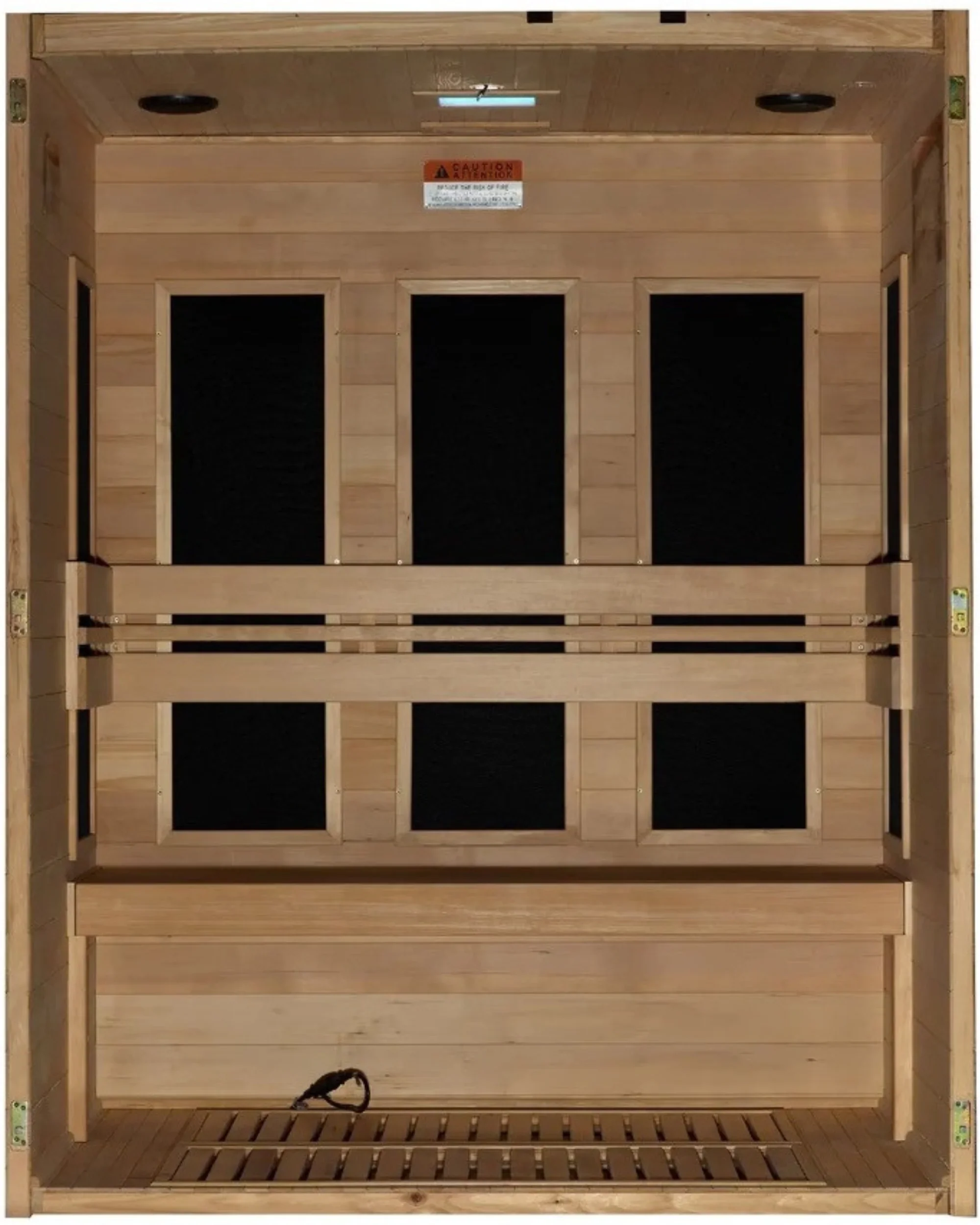 GoldenDesigns S-Line MX-S306-01 Maxxus Low EMF FAR Infrared Sauna Canadian Hemlock (New) - Image 4